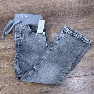 GAPkids Slim Gray Acid Wash Pull on Jeans with Knit Waistband